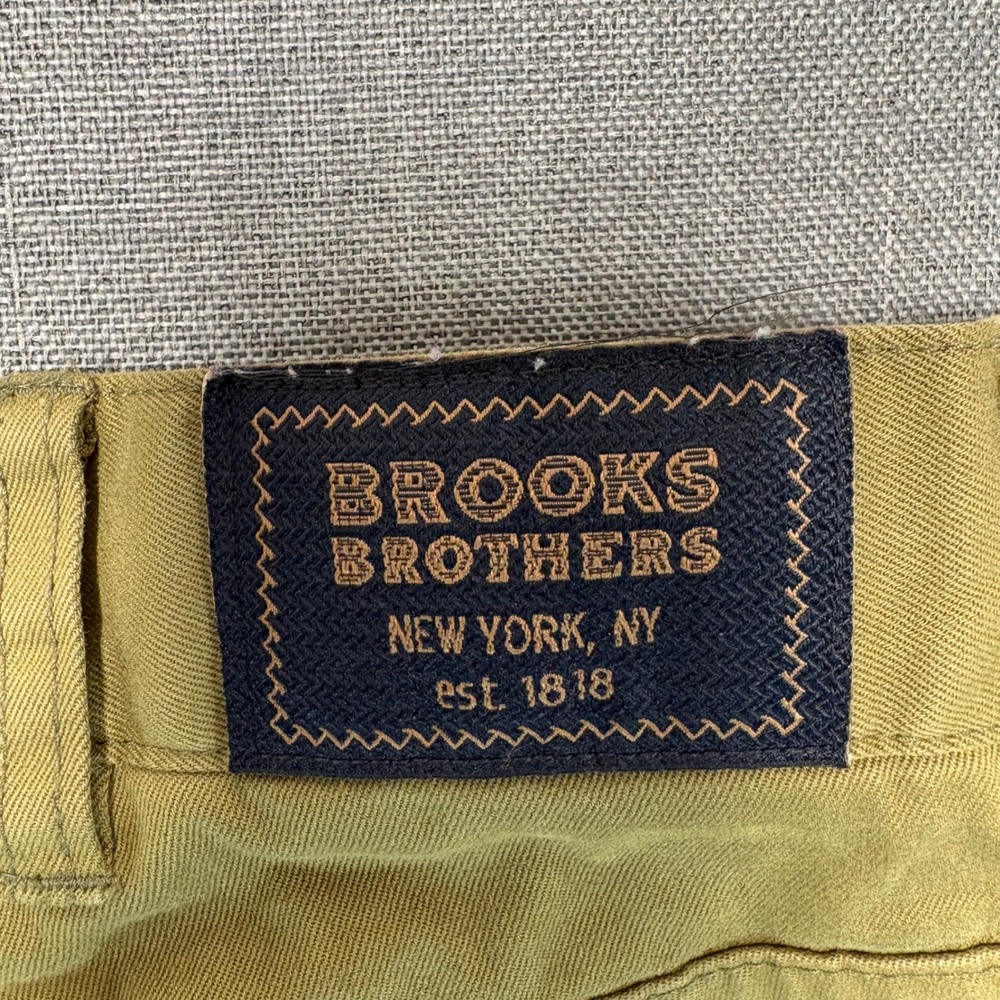 Brooks Brothers Slim Fit Khaki Tan 5-Pocket Stretch Pants Mens 38x30 - Picture 4 of 13